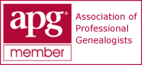 Dr. Daniel Hubbard is a member of the association of professional genealogists - apg logo